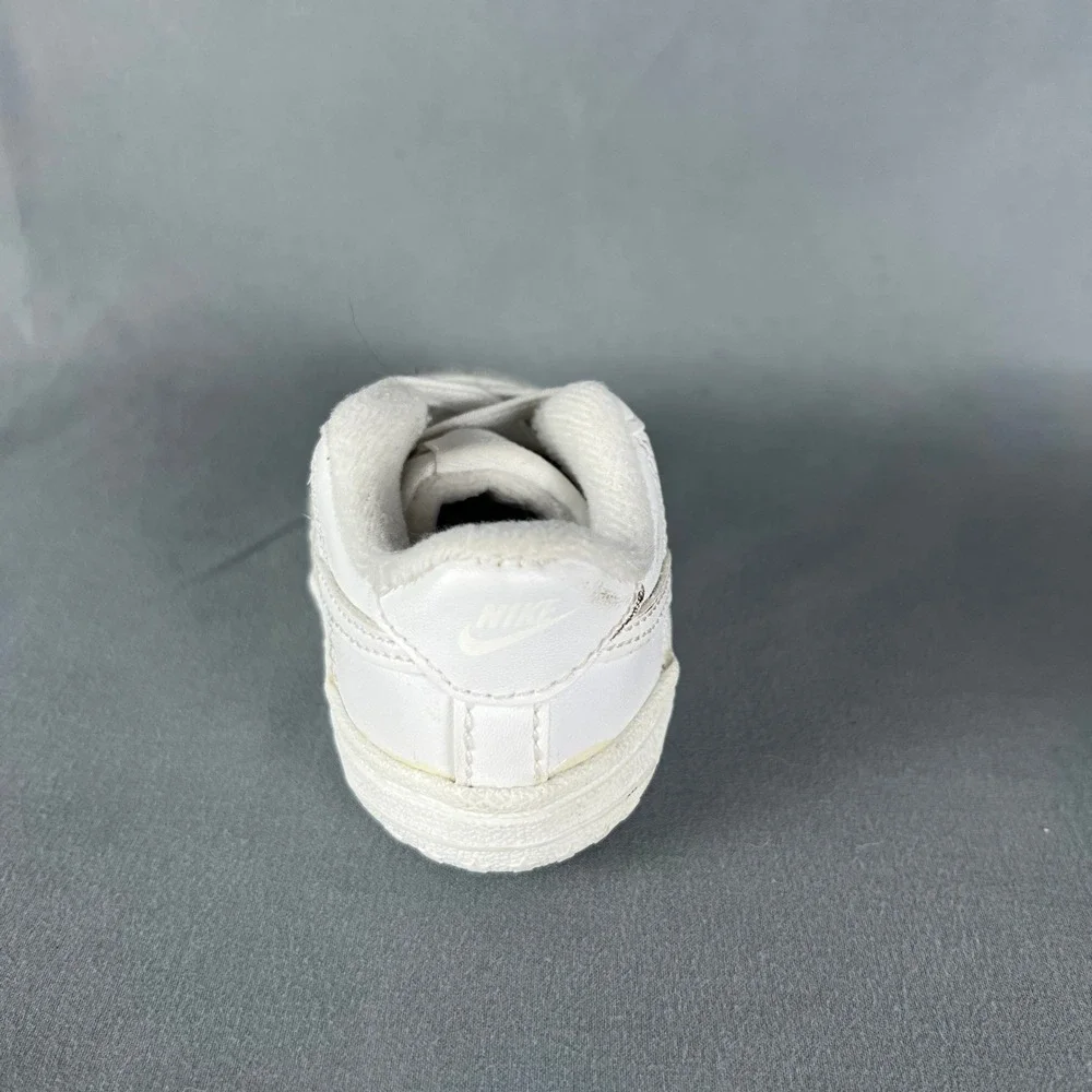 Nike Force 1 Crib Sneaker Boys 3 Triple White Upper Leather Round Toe CK2201-100